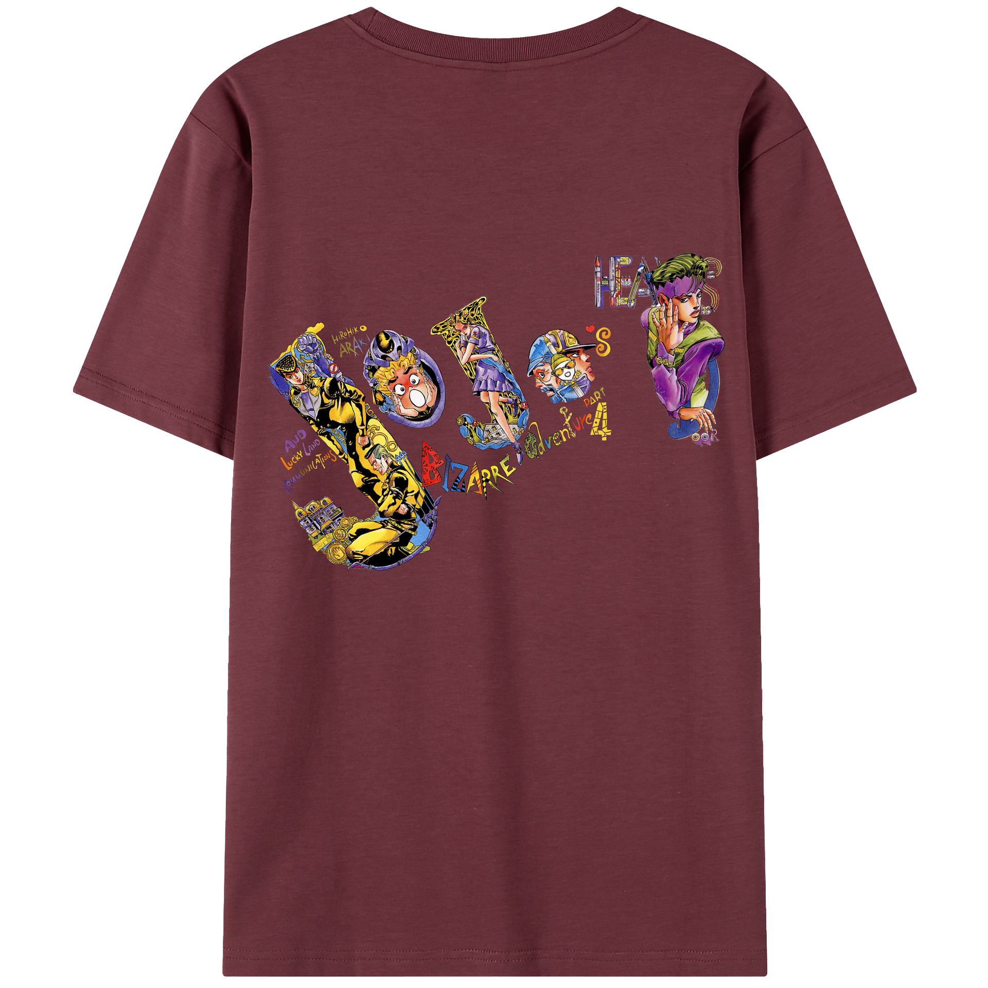 （画像用） ジョジョの奇妙な冒険 JoJo's Bizarre Adventure 綿100％半袖Tシャツ（背面プリント）